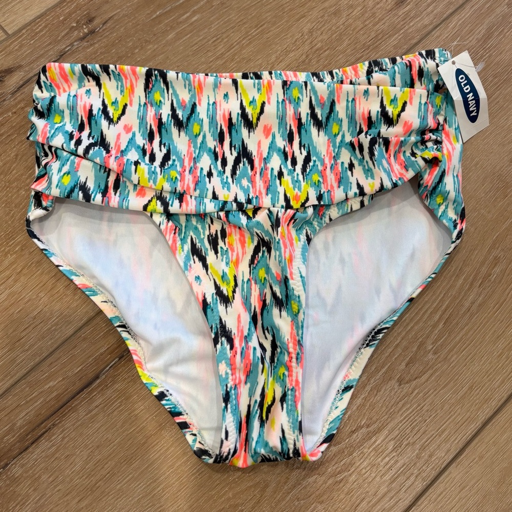 High Rise Cross Front Bikini Bottoms